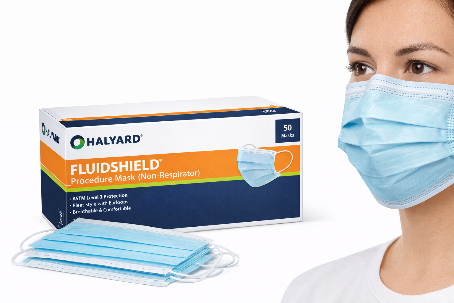 HALYARD* FLUIDSHIELD* Procedure Mask (Non-Respirator)
